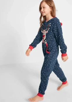 bonprix Jungen·Nachtwäsche|Mädchen·Nachtwäsche|Kinder Sweatoverall dunkelblau
