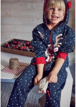 bonprix Jungen·Nachtwäsche|Mädchen·Nachtwäsche|Kinder Sweatoverall dunkelblau