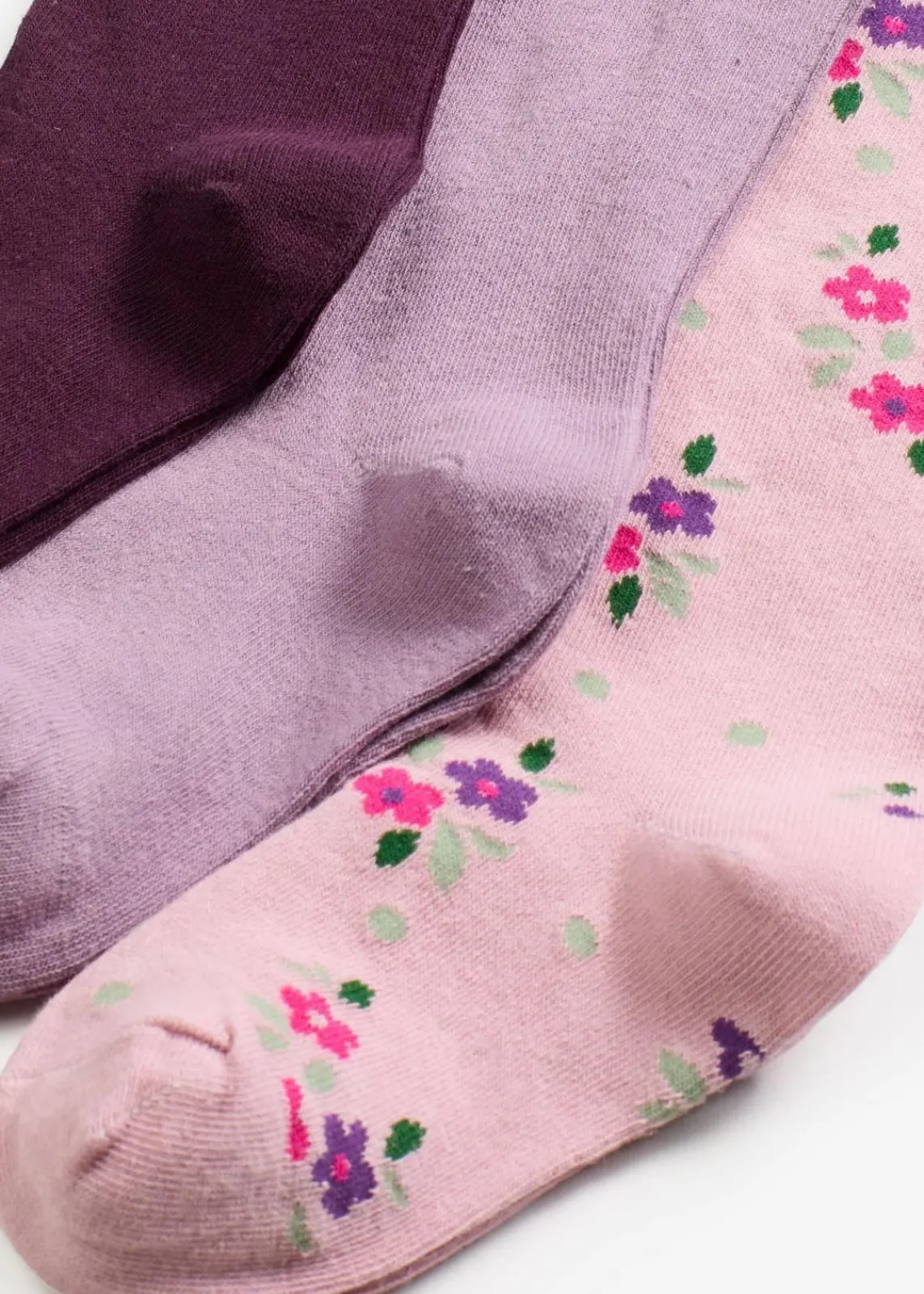 bonprix Mehrfachpacks|Mädchen·Strümpfe|Kinderstrumpfhose (3er Pack) aschrosa + matt violett + weinrot