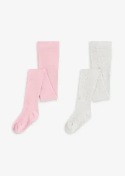 Kinderstrumpfhose mit Glitzerpunkten für die rosa Farbvariante (2er Pack)|bonprix Outlet