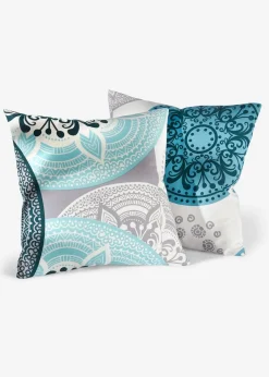 bonprix Kissen & Tagesdecken|Kissenbezüge|Kissenbezug mit Ornamenten (2er Pack) petrol/mint