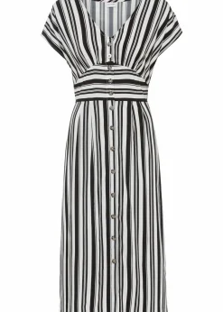 bonprix Nachhaltigere Materialien|Kleider|Kleid schwarz/weiß gestreift