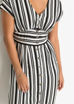 bonprix Nachhaltigere Materialien|Kleider|Kleid schwarz/weiß gestreift