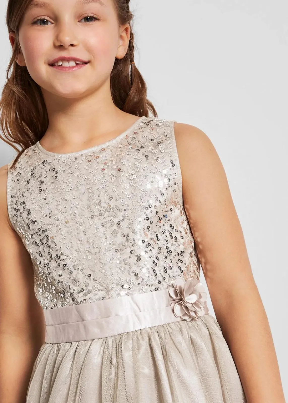 bonprix Mädchen 9-16 Jahre·Kleider & Jumpsuits|Mädchen 2-8 Jahre·Kleider & Röcke|Kleid silberfarben