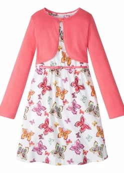 bonprix Mädchen 9-16 Jahre·Kleider & Jumpsuits|Kleid + Gürtel + Bolero (3-tlg. Set) weiß/hellpink