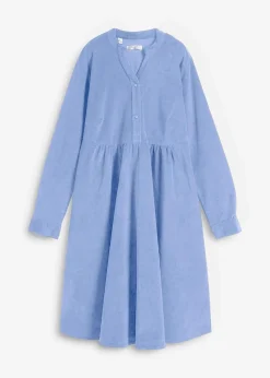 bonprix Bekleidung·Pullover & Strickjacken|Kleider|Kleid aus Baumwollcord mattblau