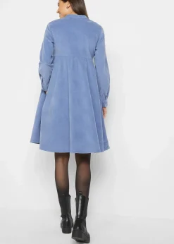 bonprix Bekleidung·Pullover & Strickjacken|Kleider|Kleid aus Baumwollcord mattblau