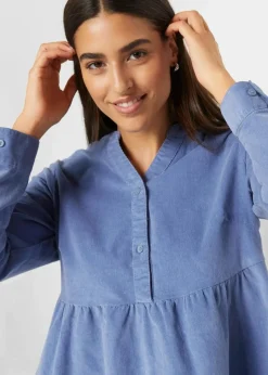 bonprix Bekleidung·Pullover & Strickjacken|Kleider|Kleid aus Baumwollcord mattblau