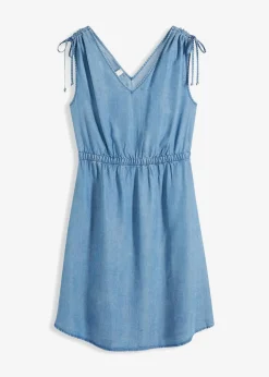 bonprix Bekleidung·Pullover & Strickjacken|Kleider|Kleid aus glattem Lyocell blau denim