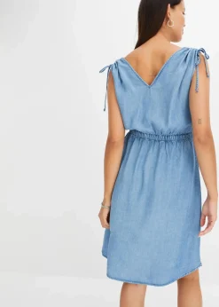 bonprix Bekleidung·Pullover & Strickjacken|Kleider|Kleid aus glattem Lyocell blau denim