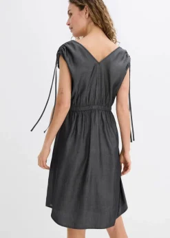 bonprix Kleider|Bekleidung·Pullover & Strickjacken|Kleid aus glattem Lyocell schwarz denim