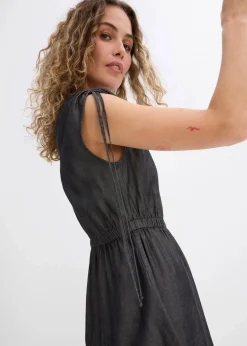 bonprix Kleider|Bekleidung·Pullover & Strickjacken|Kleid aus glattem Lyocell schwarz denim