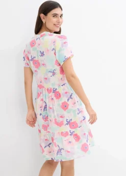 bonprix Bekleidung·Pullover & Strickjacken|Kleid aus Musselin bunt geblümt