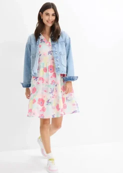 bonprix Bekleidung·Pullover & Strickjacken|Kleid aus Musselin bunt geblümt
