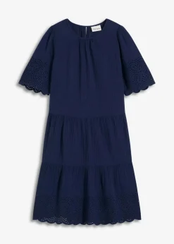 Kleid aus Musselin mit Lochstickerei|bonprix Clearance