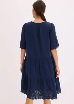 Kleid aus Musselin mit Lochstickerei|bonprix Clearance