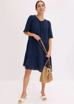 Kleid aus Musselin mit Lochstickerei|bonprix Clearance