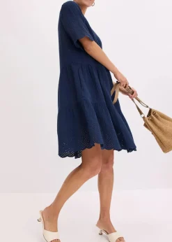 Kleid aus Musselin mit Lochstickerei|bonprix Clearance