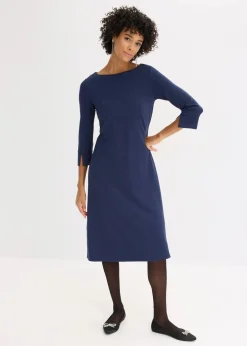 bonprix Bekleidung·Pullover & Strickjacken|Kleid aus Punto di Roma dunkelblau