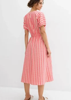 bonprix Bekleidung·Pullover & Strickjacken|Kleider|Kleid aus reiner Baumwolle hellpink/hellsand