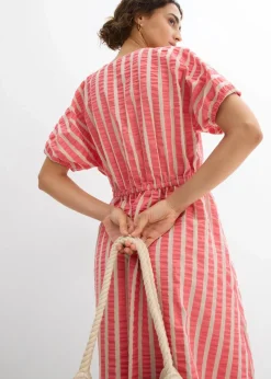 bonprix Bekleidung·Pullover & Strickjacken|Kleider|Kleid aus reiner Baumwolle hellpink/hellsand