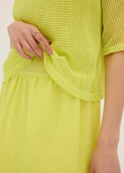 bonprix Bekleidung·Pullover & Strickjacken|Kleider|Kleid in 2 in 1 Optik zitrusgelb