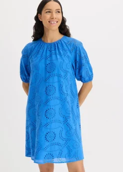 bonprix Kleider|Kleid mit Lochstickerei gletscherblau