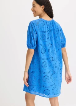 bonprix Kleider|Kleid mit Lochstickerei gletscherblau