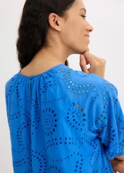 bonprix Kleider|Kleid mit Lochstickerei gletscherblau