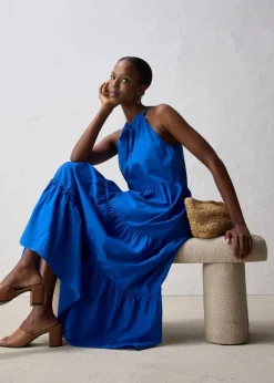 bonprix Bekleidung·Pullover & Strickjacken|Kleider|Kleid mit Seidenanteil arktikblau