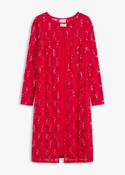 bonprix Kleider|Bekleidung·Pullover & Strickjacken|Kleid mit Spitze (2-tlg. Set) dunkelrot
