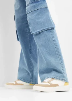 bonprix Sneaker|Komfortschuhe|Komfort Sneaker weiß/hellsand/hellgelb