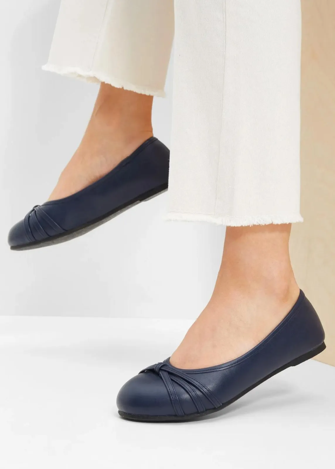 bonprix Schuhe & Accessoires In Spezialgrößen·Weite Schuhe|Schuhe & Accessoires In Spezialgrößen·Schuhe In Übergröße|Komfort-Ballerinas in bequemer Weite dunkelblau