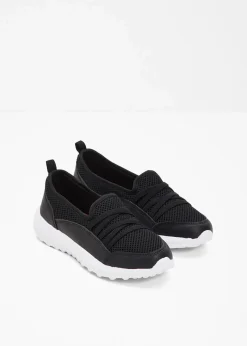 bonprix Komfortschuhe|Sneaker|Komfort-Slip-In-Sneaker mit leichter Sohle schwarz