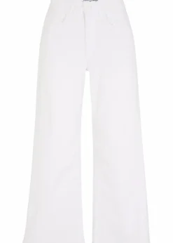 bonprix Jeans|Bekleidung·Shirts & Tops|7/8-Komfort-Stretch-Jeans, Wide Fit weiß twill
