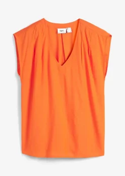 Kurzarmbluse aus fließender Viskose|bonprix Hot