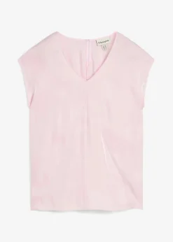 Kurzarmbluse aus glänzendem Satin|bonprix Best