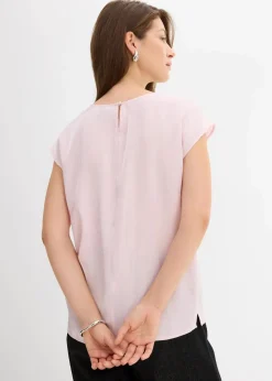 Kurzarmbluse aus glänzendem Satin|bonprix Best