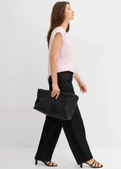 Kurzarmbluse aus glänzendem Satin|bonprix Best