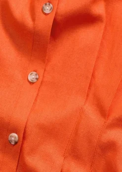 Kurzarmbluse aus luftigem Leinen-Mix|bonprix