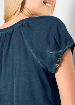 Kurzarmbluse aus reiner Baumwolle|bonprix Sale