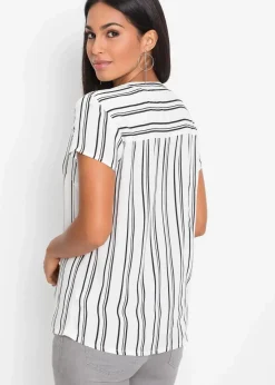 Kurzarmbluse aus reiner Viskose|bonprix Discount