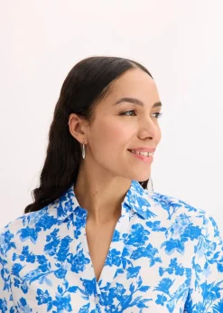 bonprix Bekleidung·Jacken & Mäntel|Blusen & Tuniken|Kurzarmbluse aus softem Viskose-Mix weiß bedruckt