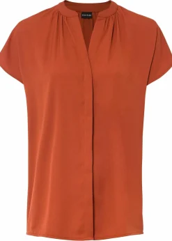 Kurzarmbluse mit verdeckter Knopfleiste|bonprix Online