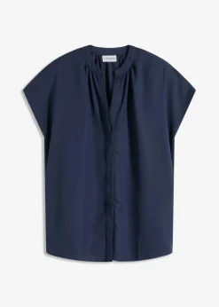 Kurzarmbluse mit verdeckter Knopfleiste|bonprix Online