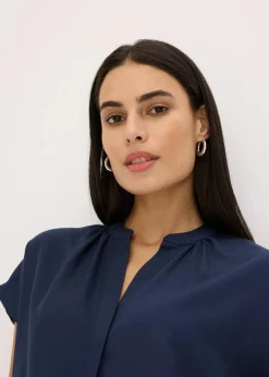 Kurzarmbluse mit verdeckter Knopfleiste|bonprix Online