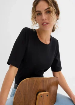 bonprix Basics|Shirts & Tops|Kurzarmbody (2er Pack) schwarz/weiß