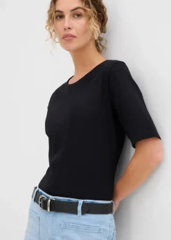 bonprix Basics|Shirts & Tops|Kurzarmbody (2er Pack) schwarz/weiß