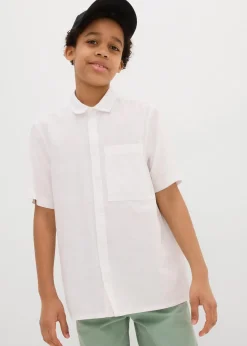 Kurzarmhemd aus luftigem Leinen-Mix|bonprix Sale