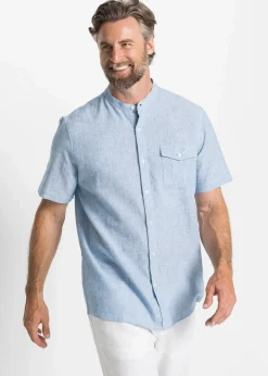 Kurzarmhemd aus luftigem Leinen-Mix|bonprix Online